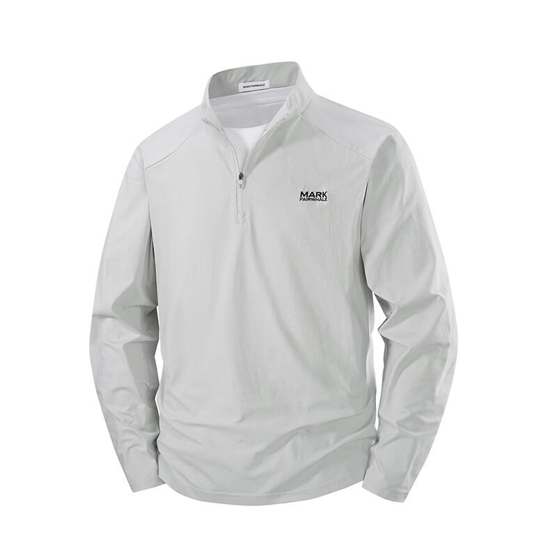 MARK FAIRWHALE Men s Embroidered Stand-Collar Long-Sleeve Tee S