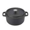 Cast Iron Pot Dual Loop Handle 24cm Uncoated Dutch Oven Flat Bottom for Soup Stew