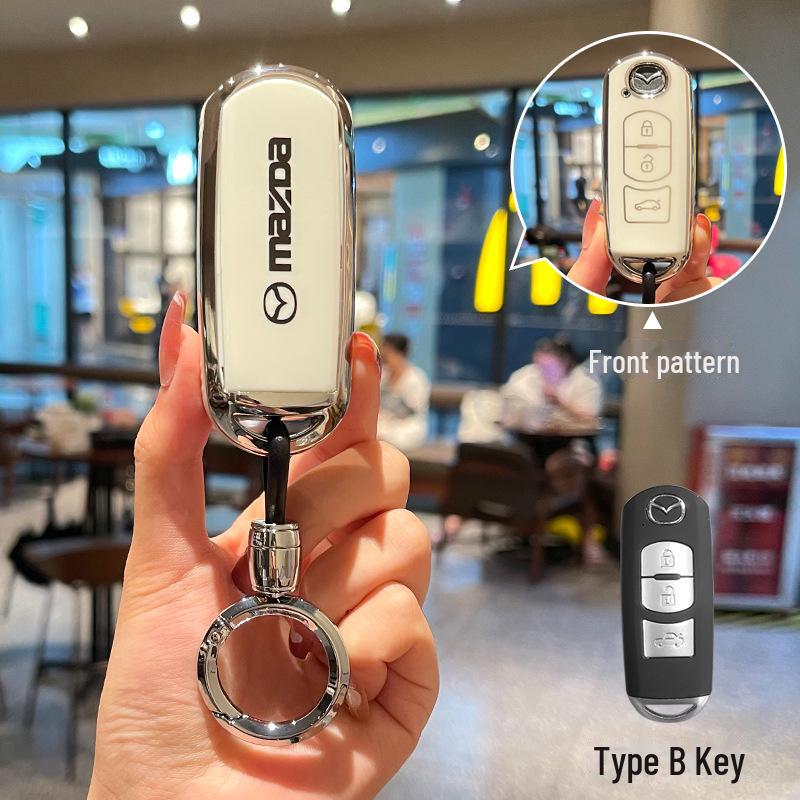 Kryt klíče Mazda pro 3/CX-4/CX-5/Atez/CX-30 - Plný ochranný kryt z TPU s přezkou