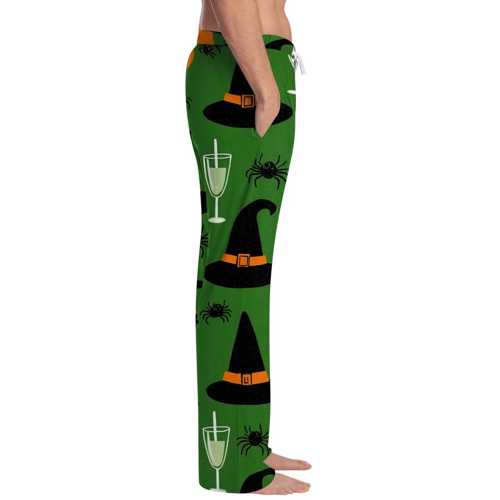Herren Halloween Bedruckte Kordelzug-Hose - Bequeme Lässige Schlafhose mit Elastischem Bund, Weiche Leichte Loungewear für Zuhause, Urlaub, Party