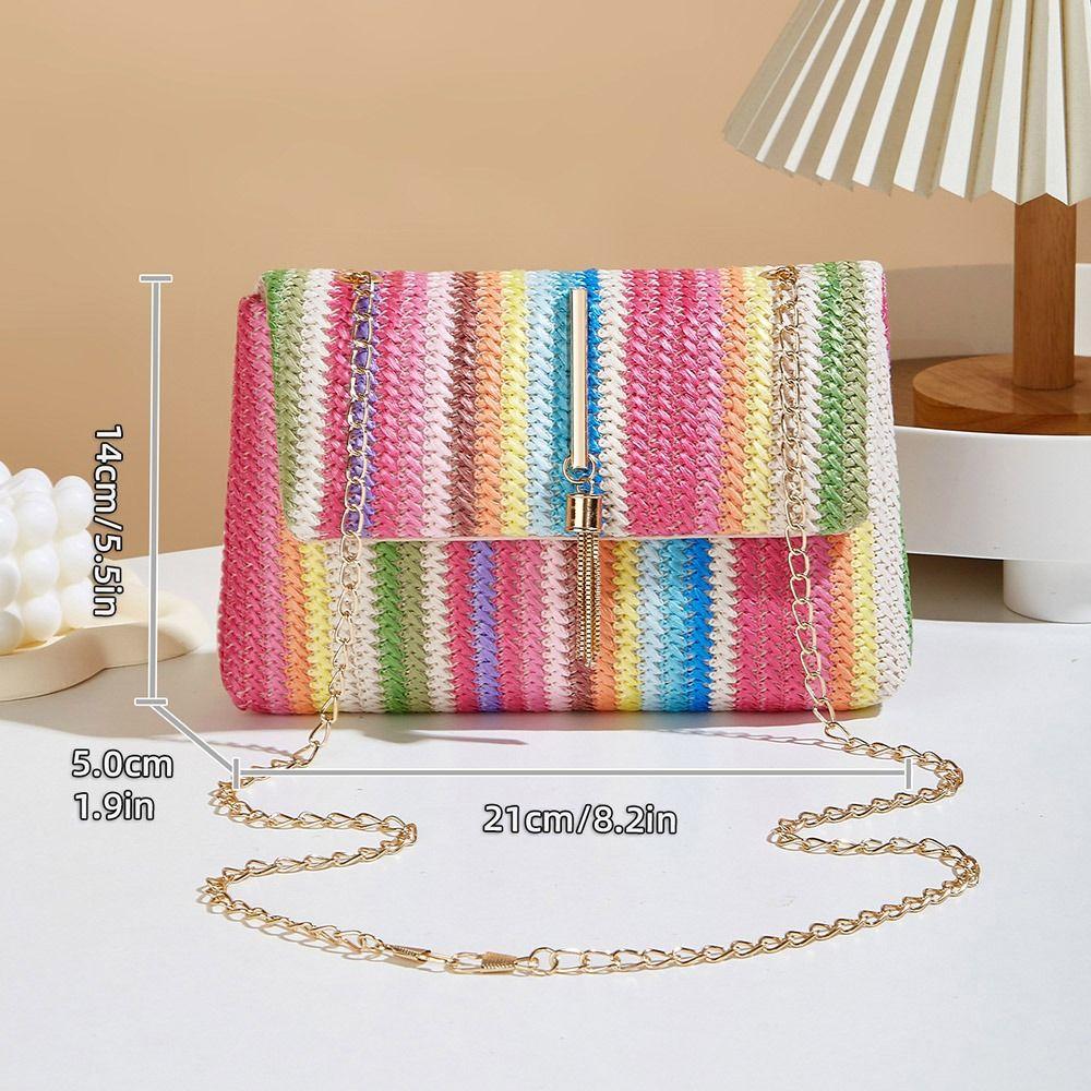 Ethnic Style Woven Crossbody Bag Portable Clutch Bag Artistic Mobile Phone Pouch  Girls
