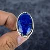 Blue Jade Gemstone Handmade 925 Sterling Silver Jewelry Ring Size 7.5 M-2797