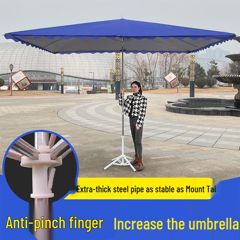 Large Outdoor Rectangular Sunshade Umbrella - Commercial Folding Awning for Courtyard