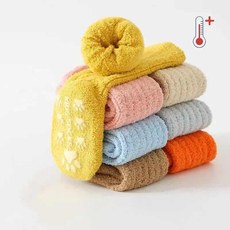 New Warm Baby Calf Sock Simplicity Solid Color Calf Sock for Toddler Boy Girl Indoor Autumn Winter Newborn Non-slip Floor Socks