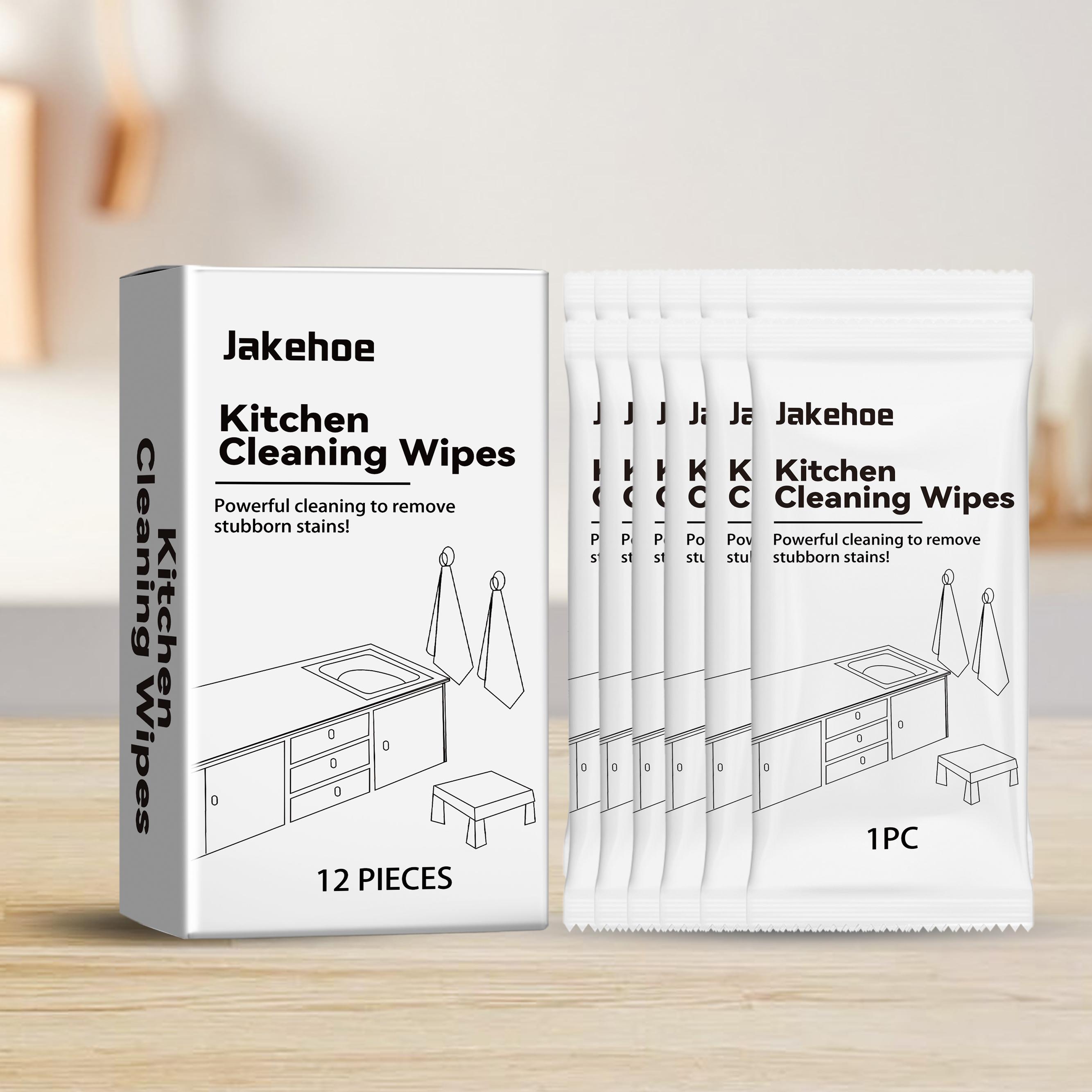Kitchen Cleaning Wipes - Heavy-Duty Degreaser for Countertops, Ovens & Stovetops 12 pieces