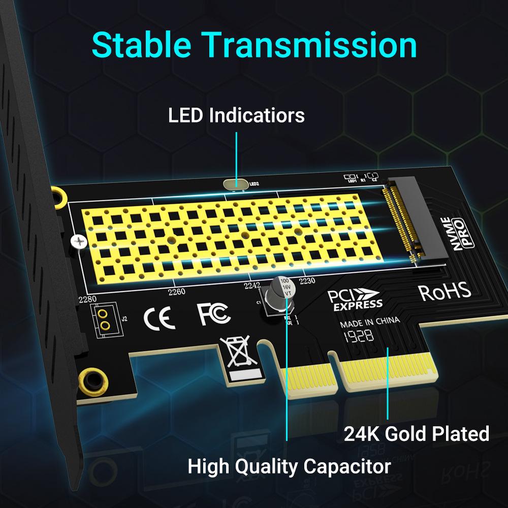JEYI SK4 PCIe 4.0 X4 To M.2 NVMe Adapter Card for Full-Speed SSD Expansion