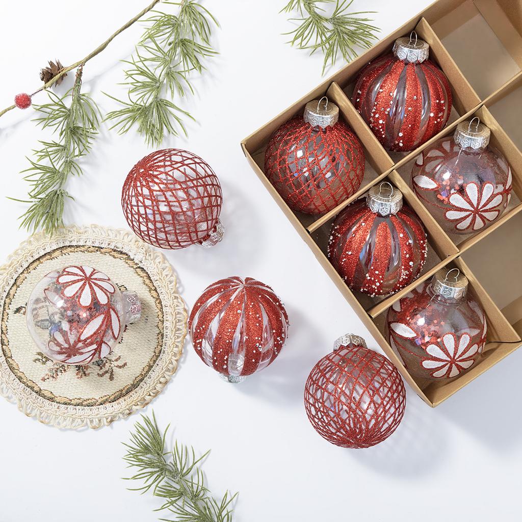 Transparent Plastic Christmas Ball, Christmas Decoration Ball, Christmas Atmosphere Ornament Set