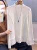 Korean Lace Patchwork Long-Sleeve Women’s T-Shirt, Age-Defying Loose Base Layer, Fall/Winter 2025 Fashion Design