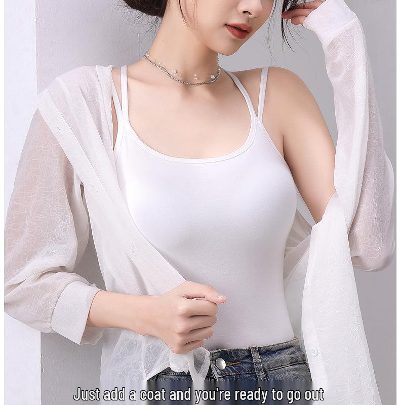 Damski Seksowny Top Kamizelka Plus Size z Wkładkami na Biust - Wszechstronna Bielizna Wewnętrzna i Odzież Wierzchnia