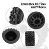 12mm Hex RC Wheels and Tires 2.8" Preglued Upgrades Wheels and Tires for 1/10 RC Truck Car Slash 4x4 2WD Rustler, Stampede