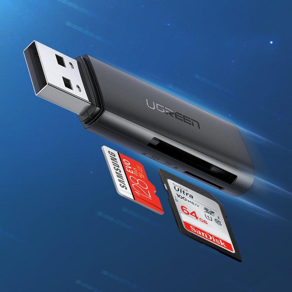 SD TF Memory Card Reader for Computer USB 3.0 Black