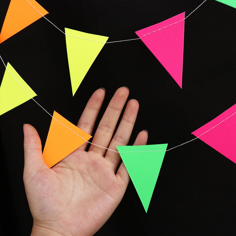 2m Neon Fluorescent Garland Colorful Glow Pennant  Wedding Celebrations