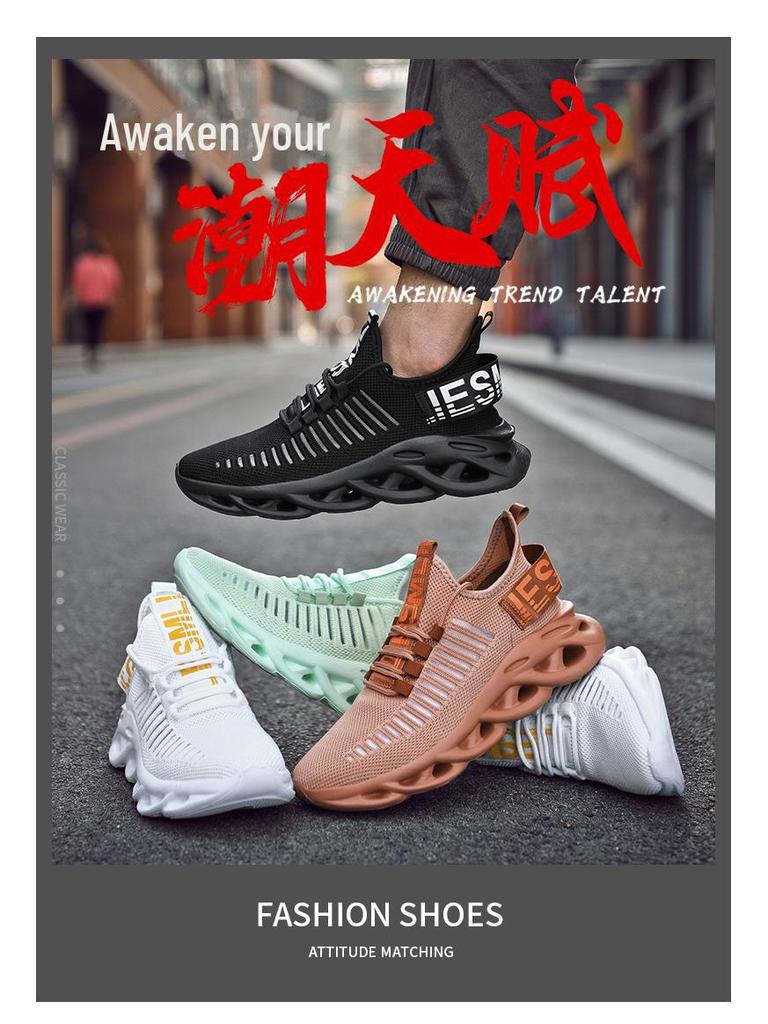 Stylish and comfortable men's mesh sports shoes for casual and running wear.