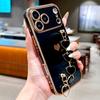 Plating Silicone Case For iPhone 17 Air 16E 16 15 14 13 12 11 Pro Max 15Pro 14Pro IPhone15 Wrist Bracelet Strap Love Heart Cover