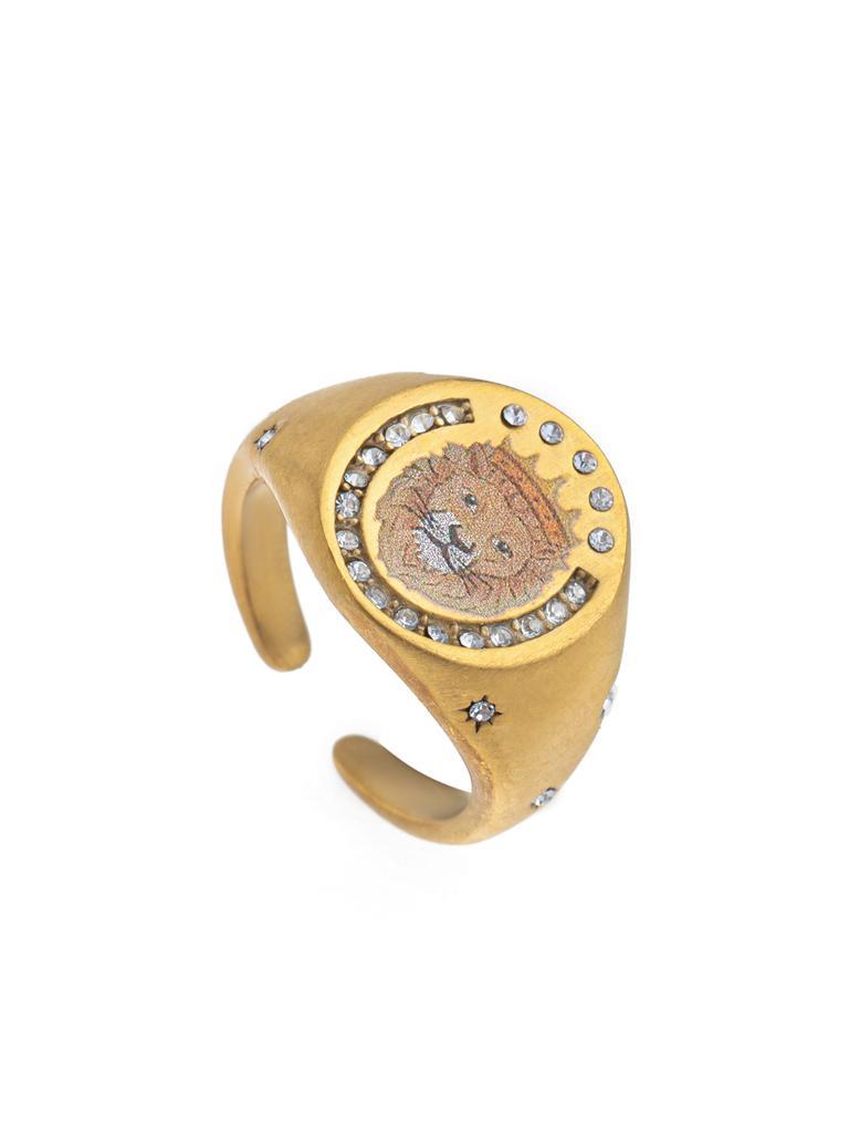 Stainless Steel Fashionable and Popular Valentine's Day Lion Mermaid Love Cupid Painted Ring