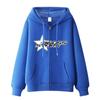 Evropské a americké pánské oblečení Amazon Dark Style Hip-hop Gotický Harajuku Y2K Pentagram Mikina s kapucí na zip Mikina s kapucí