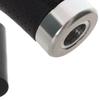 Universal Gear Shift Knob, Black Leather + Silver, 6-Speed