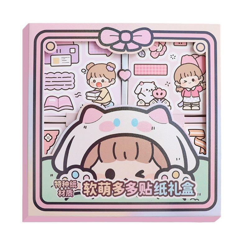 MINKYS 72 sheets/Box Transparent PET Paper Decorative Stickers Laptop Kpop Toplader Photocard Sticker Kids Gift
