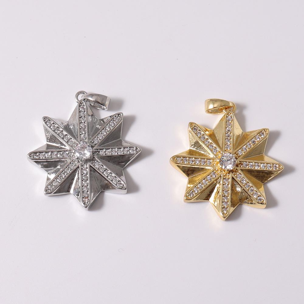Achtzackiger Stern Sonnenblume Diamant Anhänger für Damen - Luxusschmuck