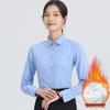Women's Plus Velvet Warm Long Sleeve Professional Shirt for Autumn and Winter