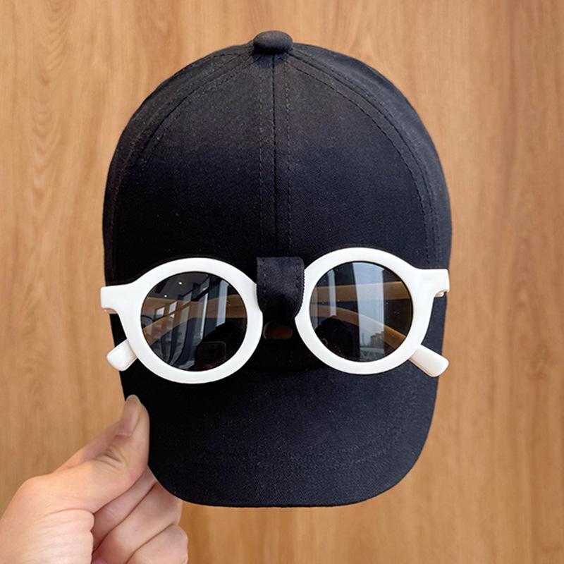 Removable Glasses Baby Spring and Summer New Short-brimmed Sun Protection Baseball Cap for Boys and Girls Trendy Sun Protection Casual Baseball Cap