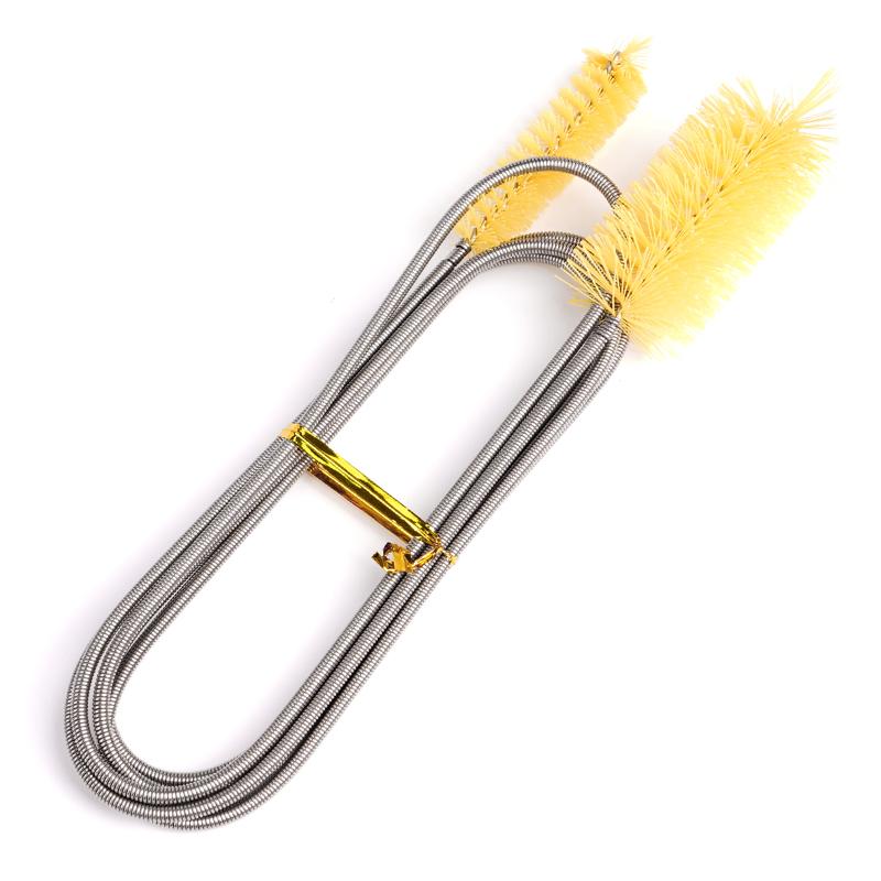 

Stainless Steel Spring Brush Flexible U-type Fish Tank Cleaning Tools Double Ended Nylon Pipe Cleaning Brushes 90cm жовтий