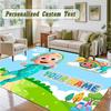 Crystal Velvet Square Rug Custom NameCocomelon Pattern Non Slip Home Floor Decor Rug