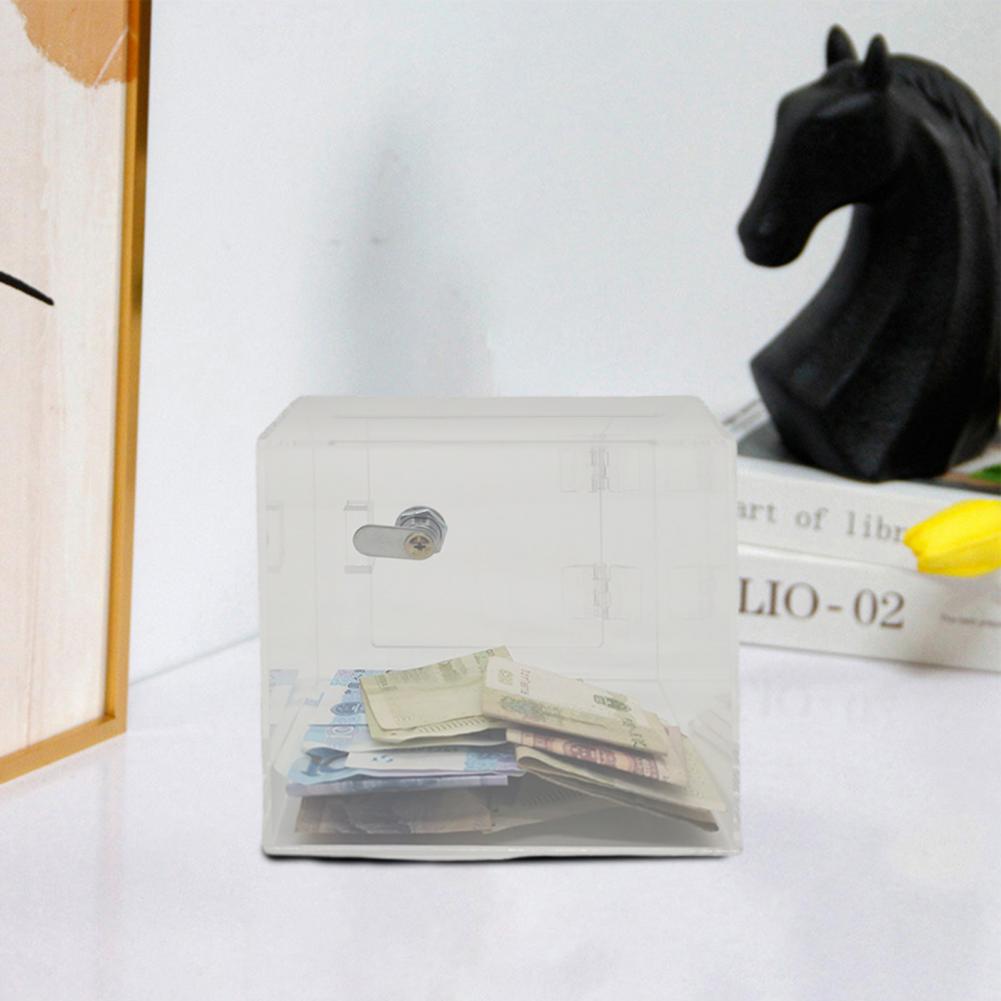 Kids Piggy Bank Case Kids Savings Box Locked Acrylic Money Box Clear with Ideal Savings Solution for Adults Children for Gifting