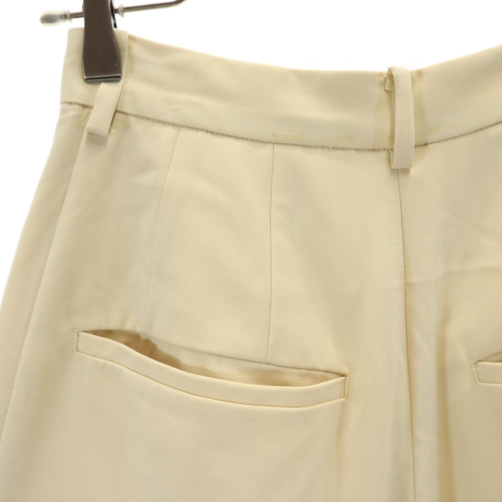 CLANE 2 tack Wide pants Cream yellow Women Used
