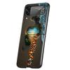 Ocean Coastal Seashell Seaweed Pattern Hard PC Phone Case For Samsung Galaxy Z Flip 7 6 5 4 Black Cover For Galaxy Z Flip3 Shell