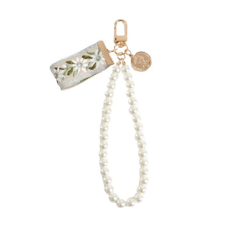 1pc Elegant Fashion New Keychain Keyrings Leaf Pattern Bag Charms Wallets Decor Fabric