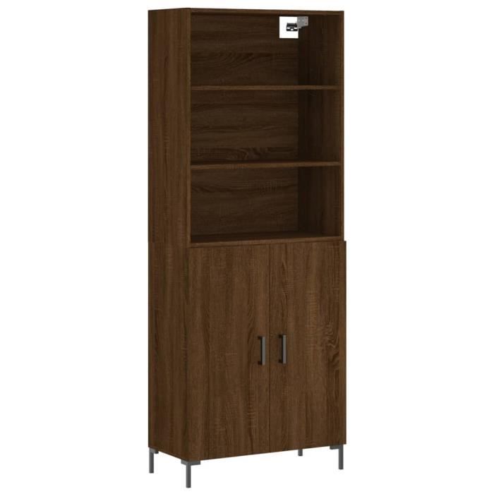 VidaXL Highboard Brown Oak 69.5x34x180 Cm Engineered Wood 3189260