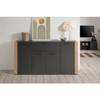 CENTO Sideboard - Anthracite Gray & Artisan Oak - 4 Doors, 1 Drawer - 162 X 35 X 85 Cm