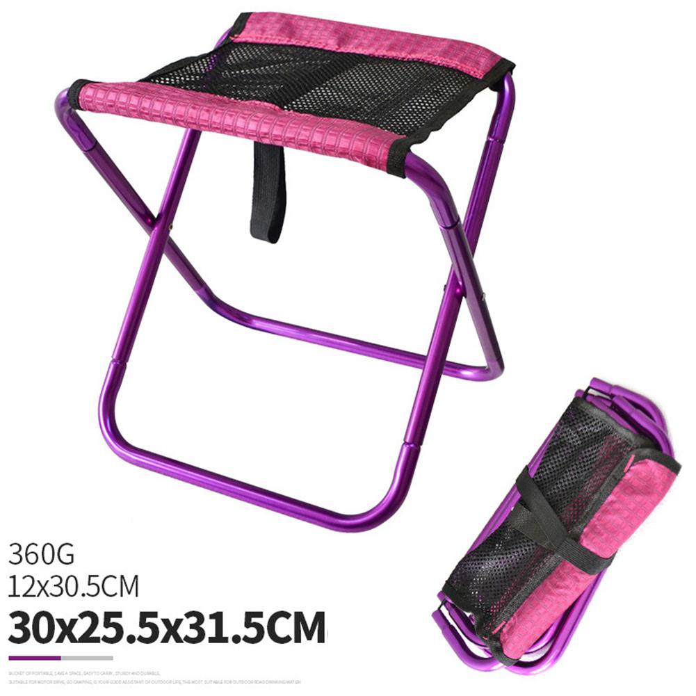 

Outdoor Folding Chair Aluminum Alloy Portable Lightweight Fishing Camping Sketch Folding Stool With Breathable Mesh Surface Purple #1