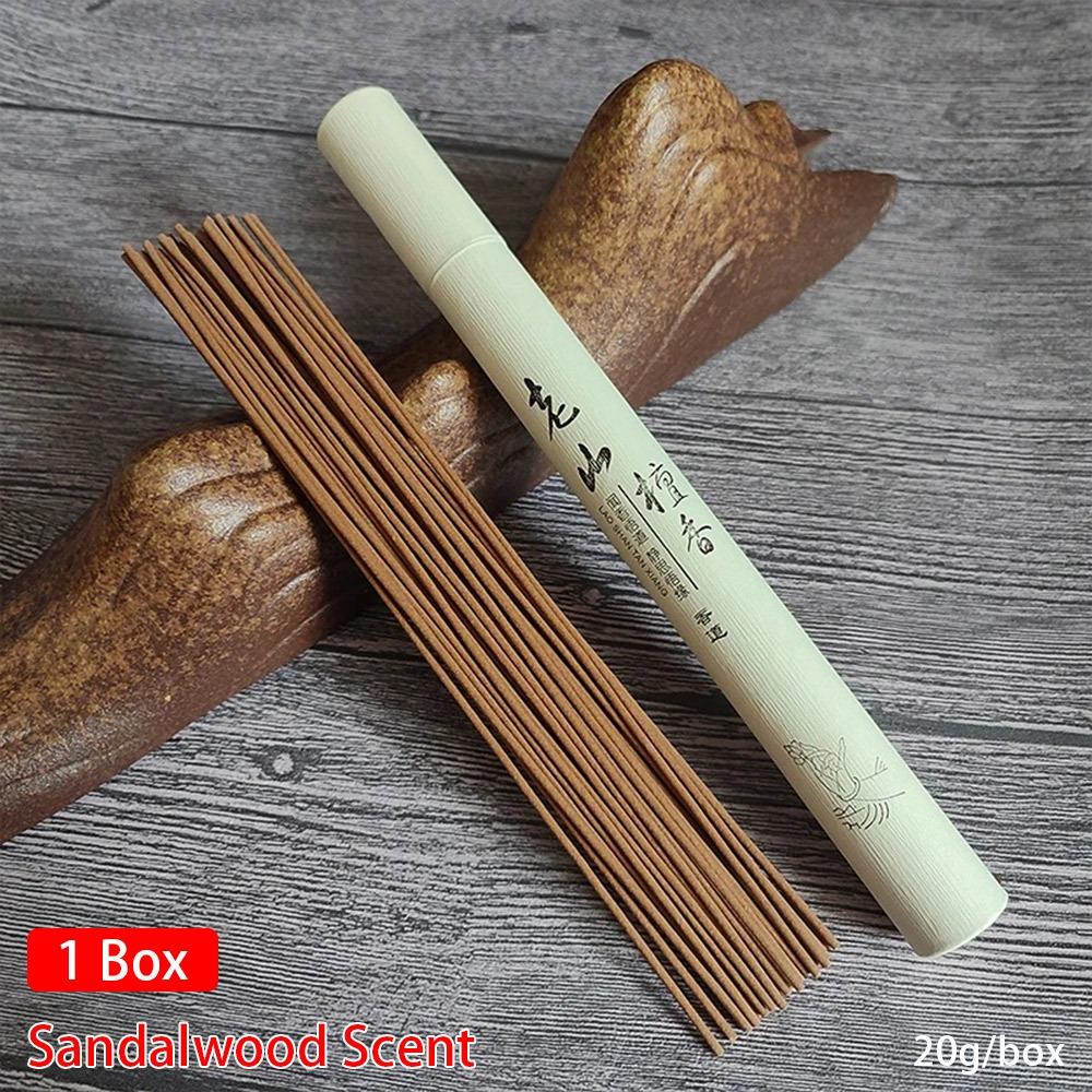 

1/2 коробки сандалового дерева, запах полыни, освежающий аромат, успокаивающий разум, домашняя благовонная палочка 1 Box Sandalwood Scent
