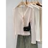 Korean Style Women's Striped V-Neck Cardigan - Summer Sun Protection, Sweet Casual Loose Fit, Long-Sleeved Top