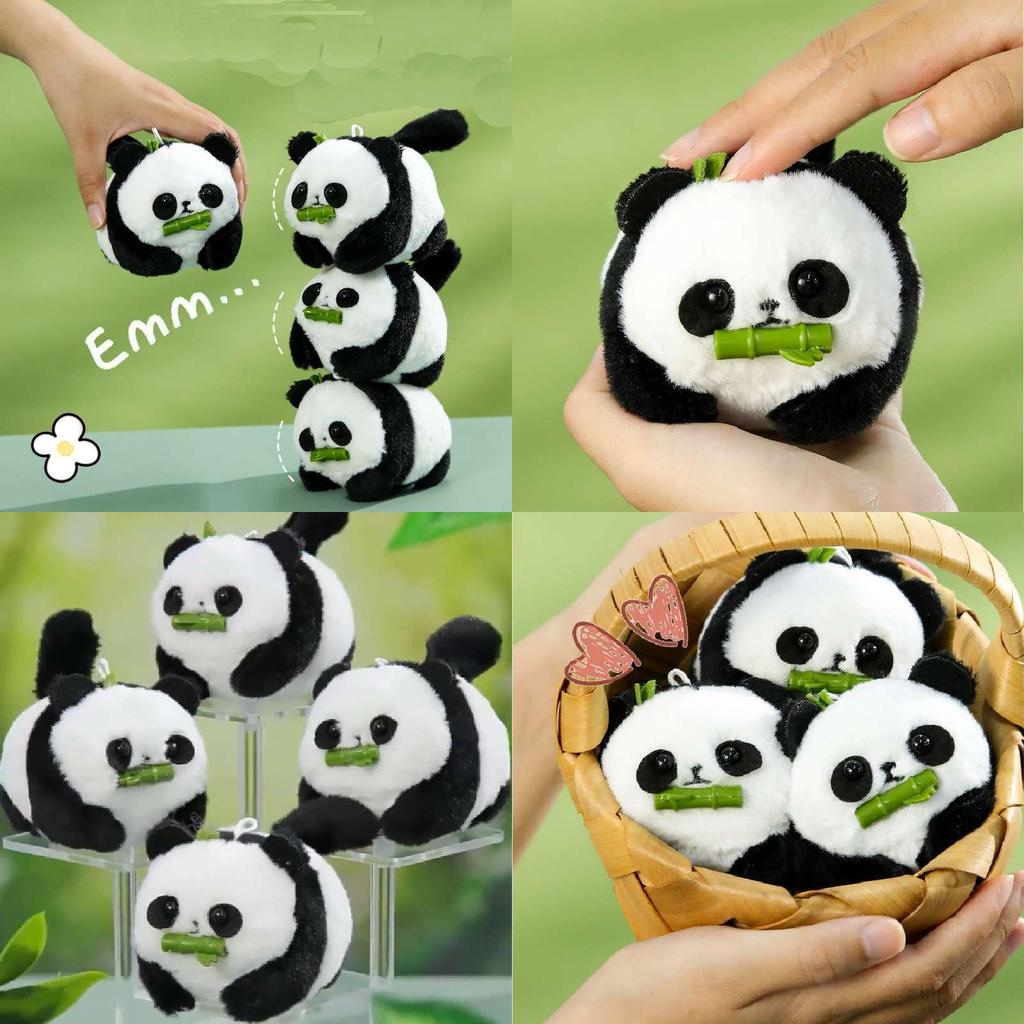 Cute Panda Plush Keychain Rope Toy Bag Pendant Gift For Kids And Adults