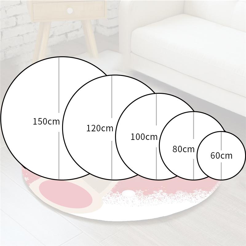 Dinosaur Dragon Design Round Printed Floor Mats Children's Bedroom Living Room Carpet Home Decor Round Floor Mats Anti-Slip Mats