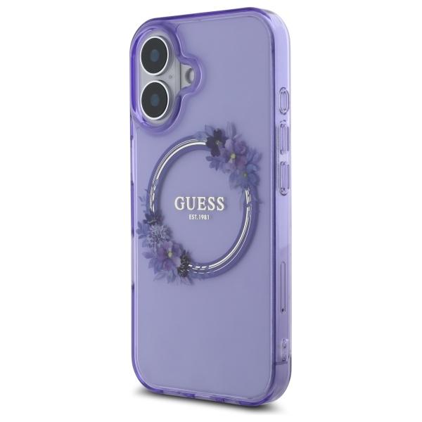Guess Guhmp16Shfwfcu Iphone 166.1 Fioletowy/Purple Hardcase Iml Flowers Wreath Magsafe