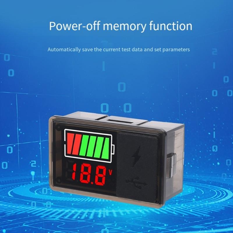 DC8-30V Tester Baterii Podwójny Port Ładowania USB Ekran LED Monitorowanie Napięć w Czasie Rzeczywistym Dla Pojazdów Kempingowych Narzędzi Elektrycznych