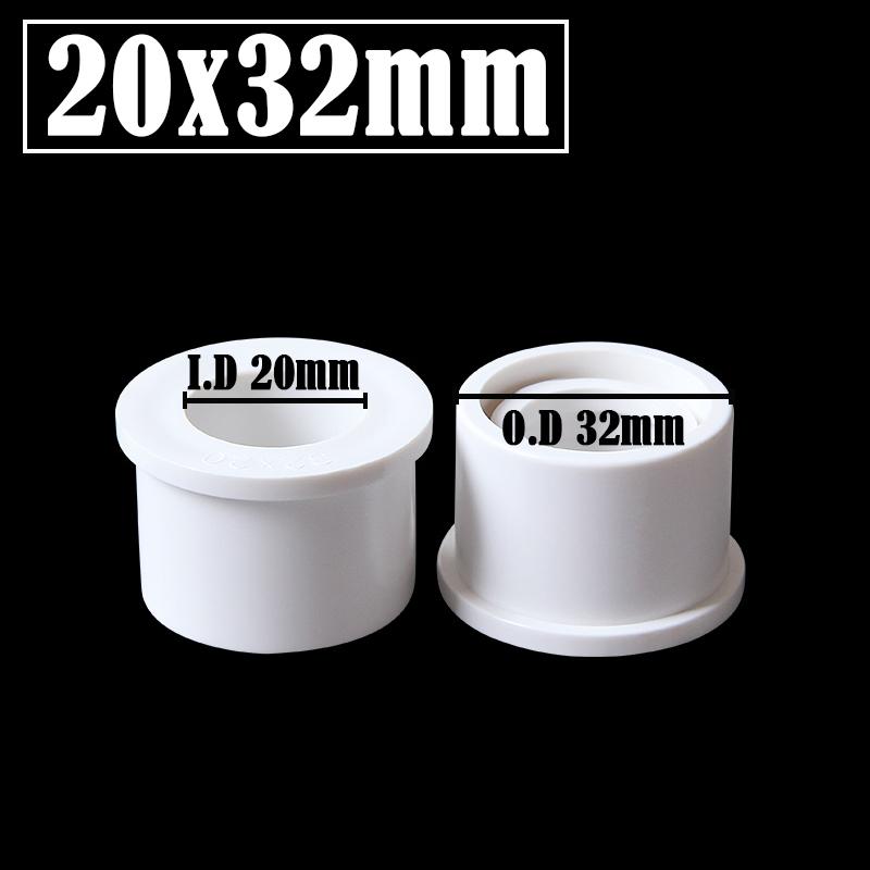 5Pcs/Lot I.D 20/25/32/40/50/63mm PVC Bushing Reducer Connector White PVC Pipe Joints Garden Water Supply Tube Reducing Union