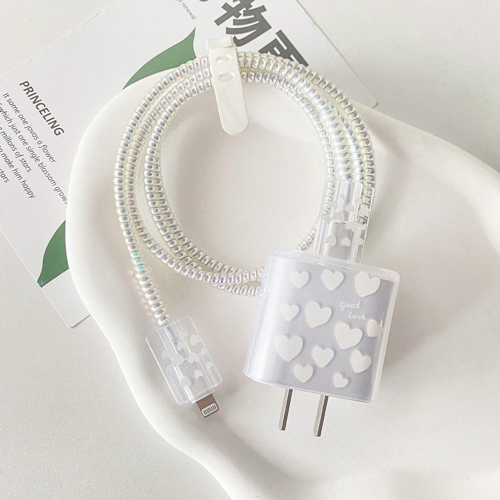 Geeignet für Apple Datenkabel Schutzhülle Ladegerät 20W Schnellladung bruchsicher Kabelaufwickler Niedliches Blume Tier Fortgeschritten