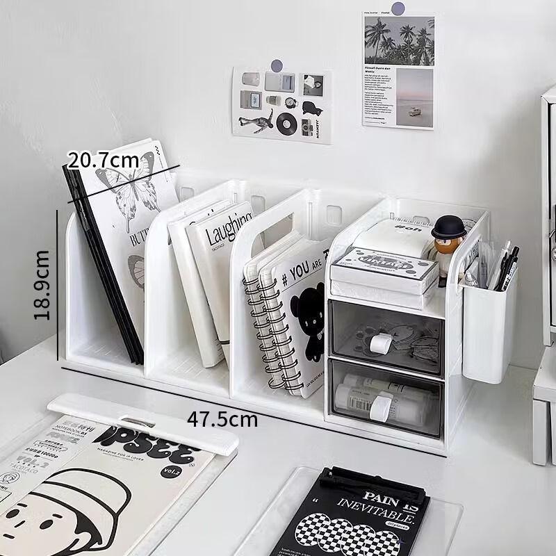 MiLing Desktop Organizer with 3-Tier Shelf & Drawers