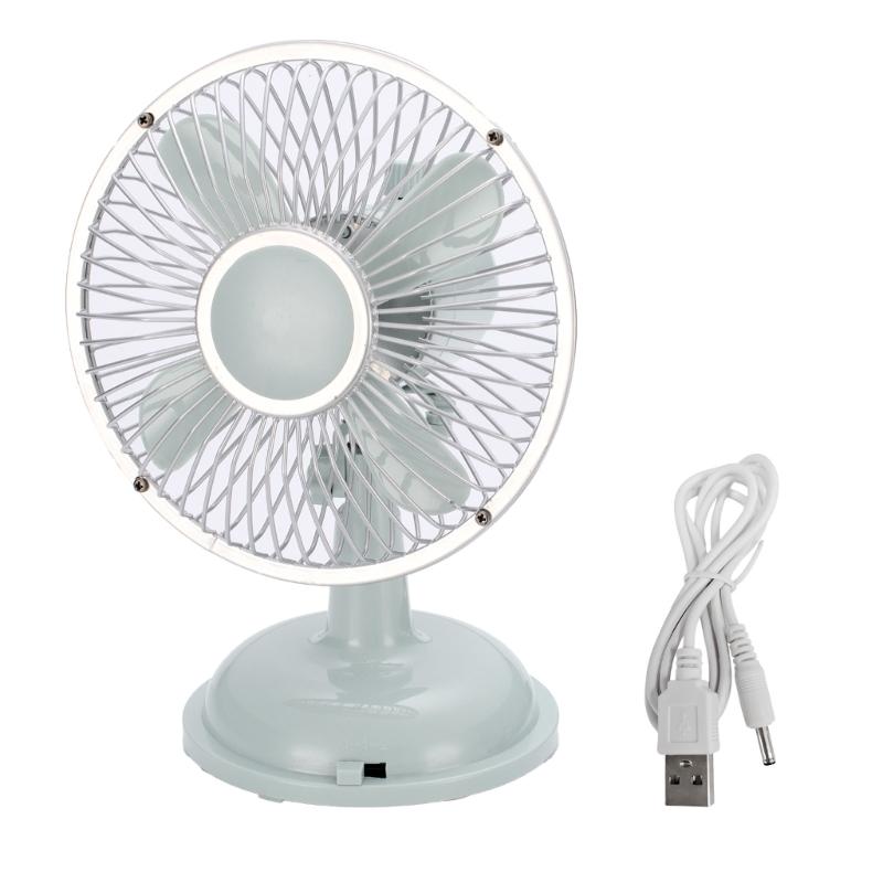 Small Table Fan 5.7inch Oscillating Table Fan 2-Speed USB/AA Battery Power Desk Fan Gift