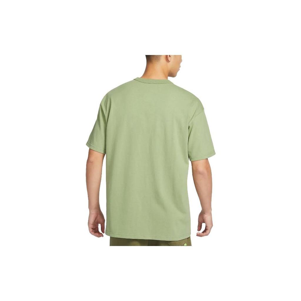 Nike Solid Color Logo Crewneck Short Sleeve T-Shirt Men Tops Yellow-Green DO7393-386
