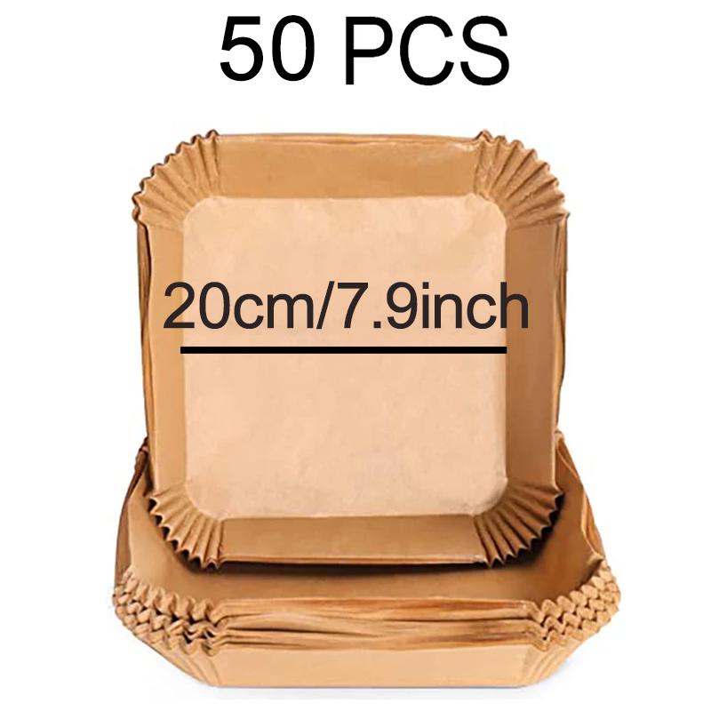 

50-300Pcs 23CM Air Fryer Disposable Baking Paper Oven Paper Square 5’5 l Air Frying Paper Air Fryer Paper 23x23 Air Fryer Paper