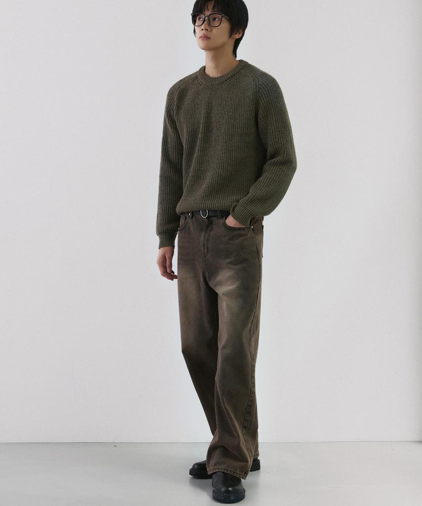 NODU Saddle Hazzi Essential Raglan Knit [Brown]