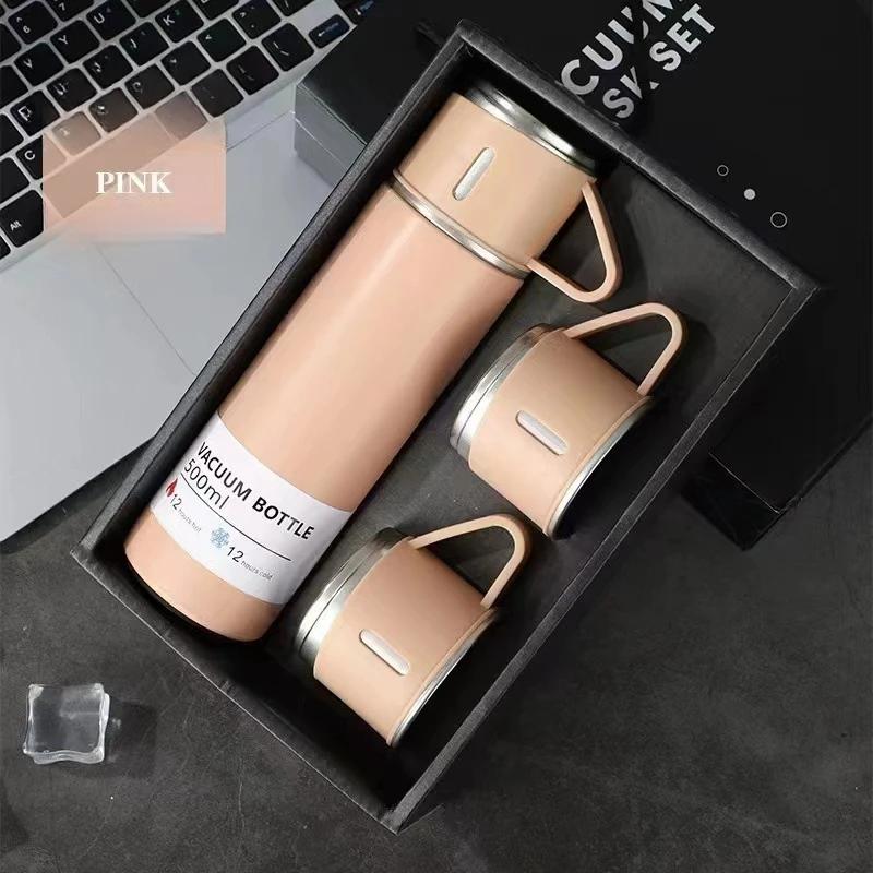 500ML 304 Stainless Steel Vacuum Thermos Bottle Gift Set Thermal Water Bottle Office Business Style Coffee Cup Thermos Drinkware