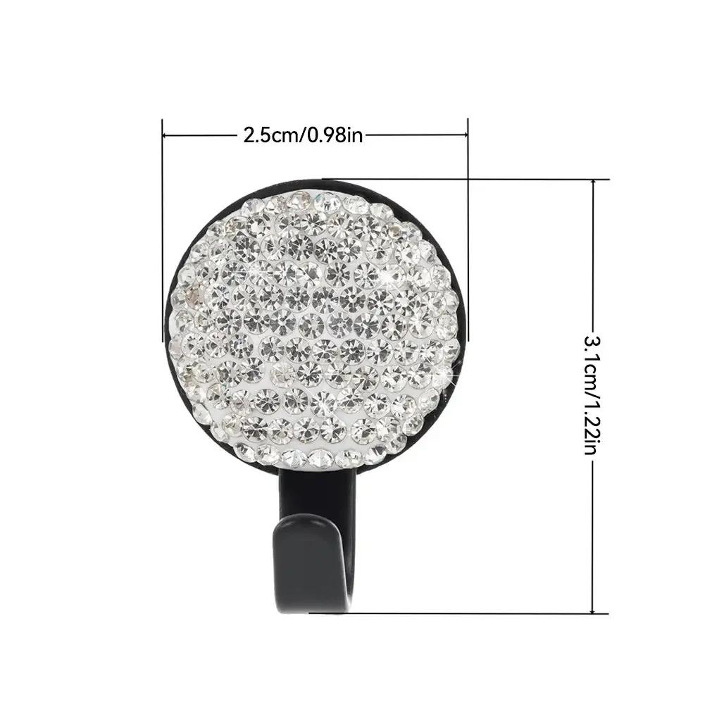 1Pcs Rhinestone Decor Car Seat Back Hook Hanger Universal Bling Diamond Vehicle Auto Headrest Storage Holder Car Accessories