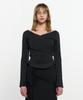 Kimjisu Cross-Draped Top _ Black